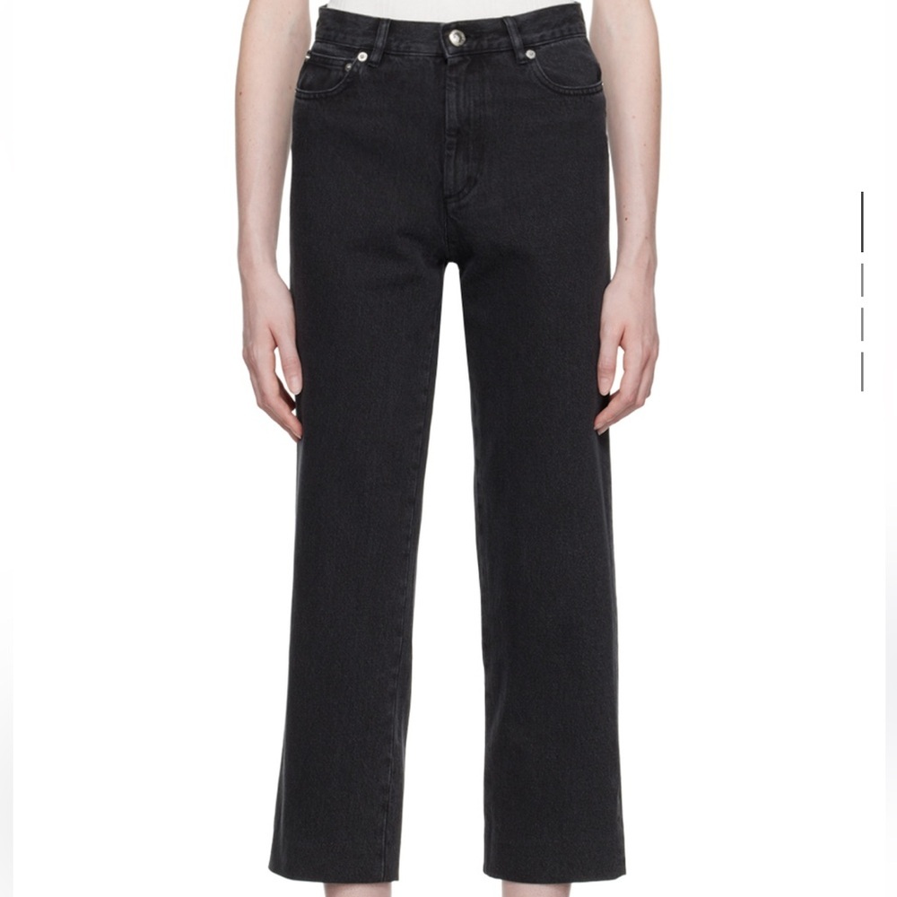 A.P.C. Jean New Sailor Cropped Denim in Washed Black